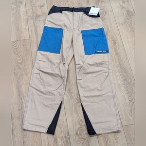 $1120 Mens AMBUSH Colorblock Paneled Cargo Pants Beige Multi Small